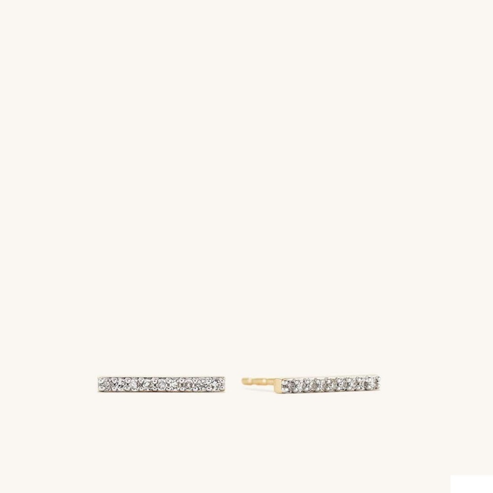 Mejuri Pave Diamonds Long Bar Studs